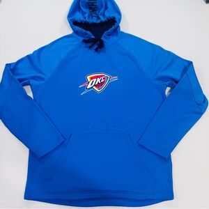 FANATICS Blue Pullover Hoodie, Large, OKC THUNDER LOGO, EUC